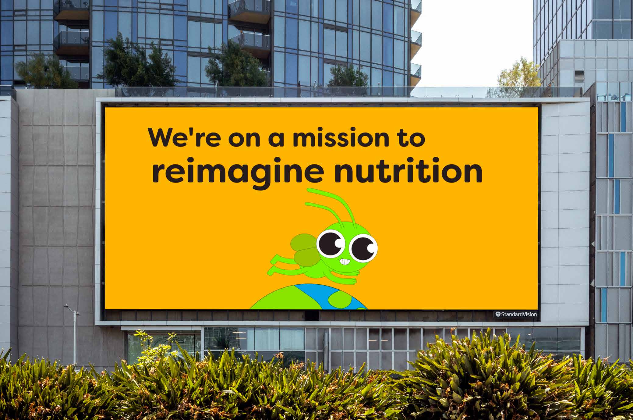 CHIRP billboard reading: We're on a mission to reimagine nutrition